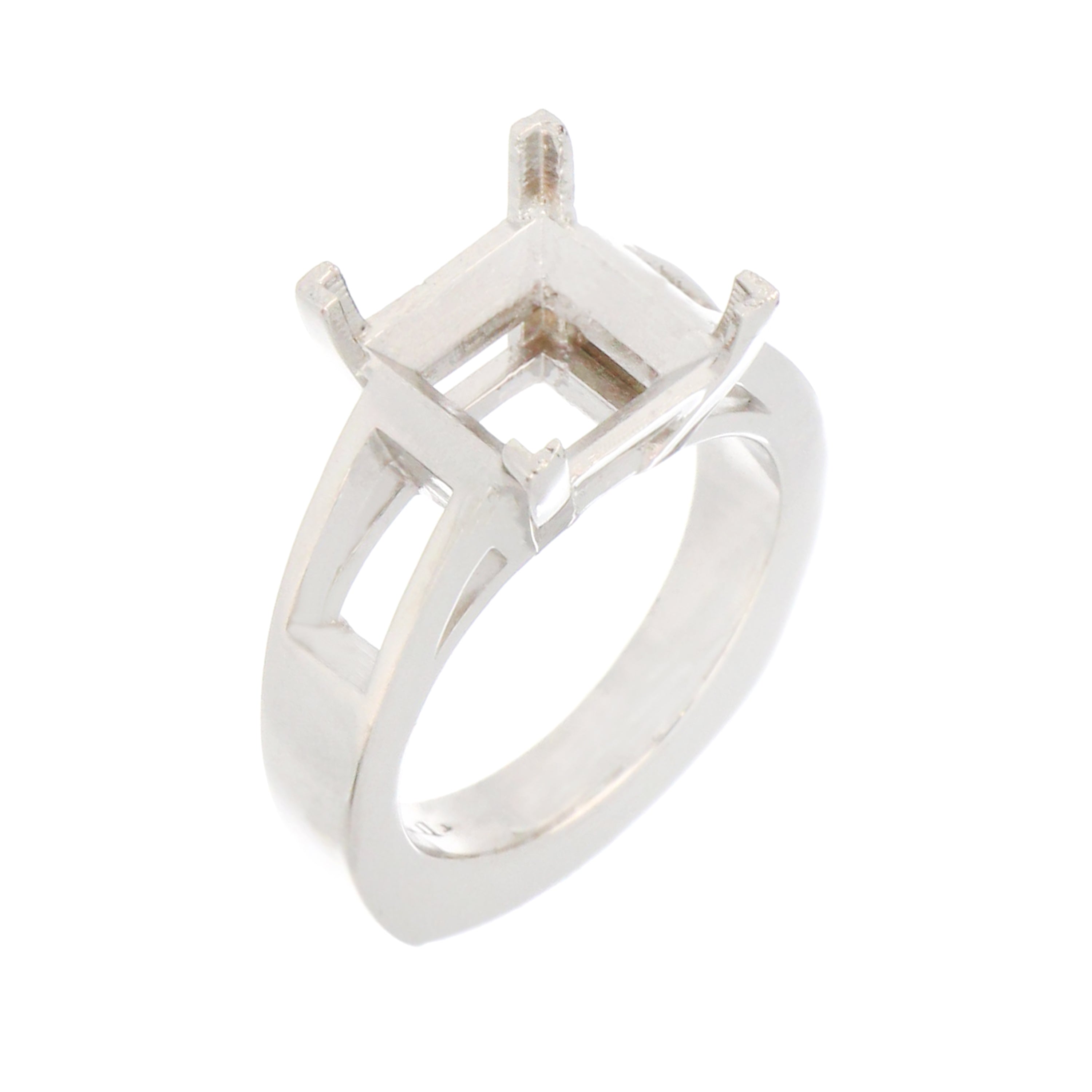 J&M 14kt White Gold Princess Cut Mounting