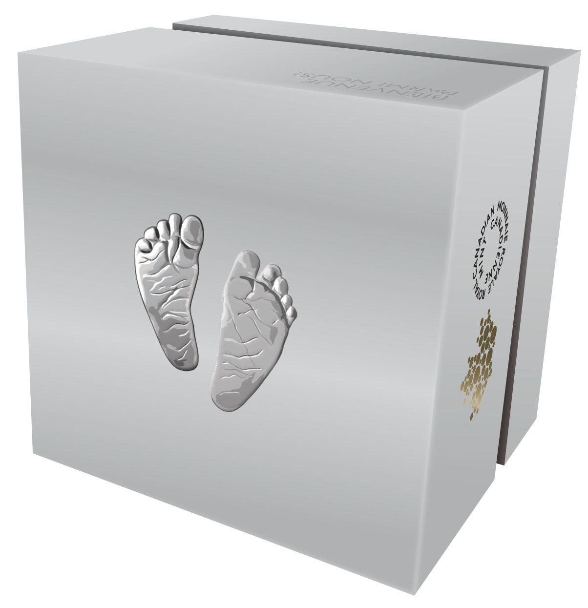 Protective capsule with 2025 $10 Canadian silver coin, showcasing collectible bullion coin in pristine condition