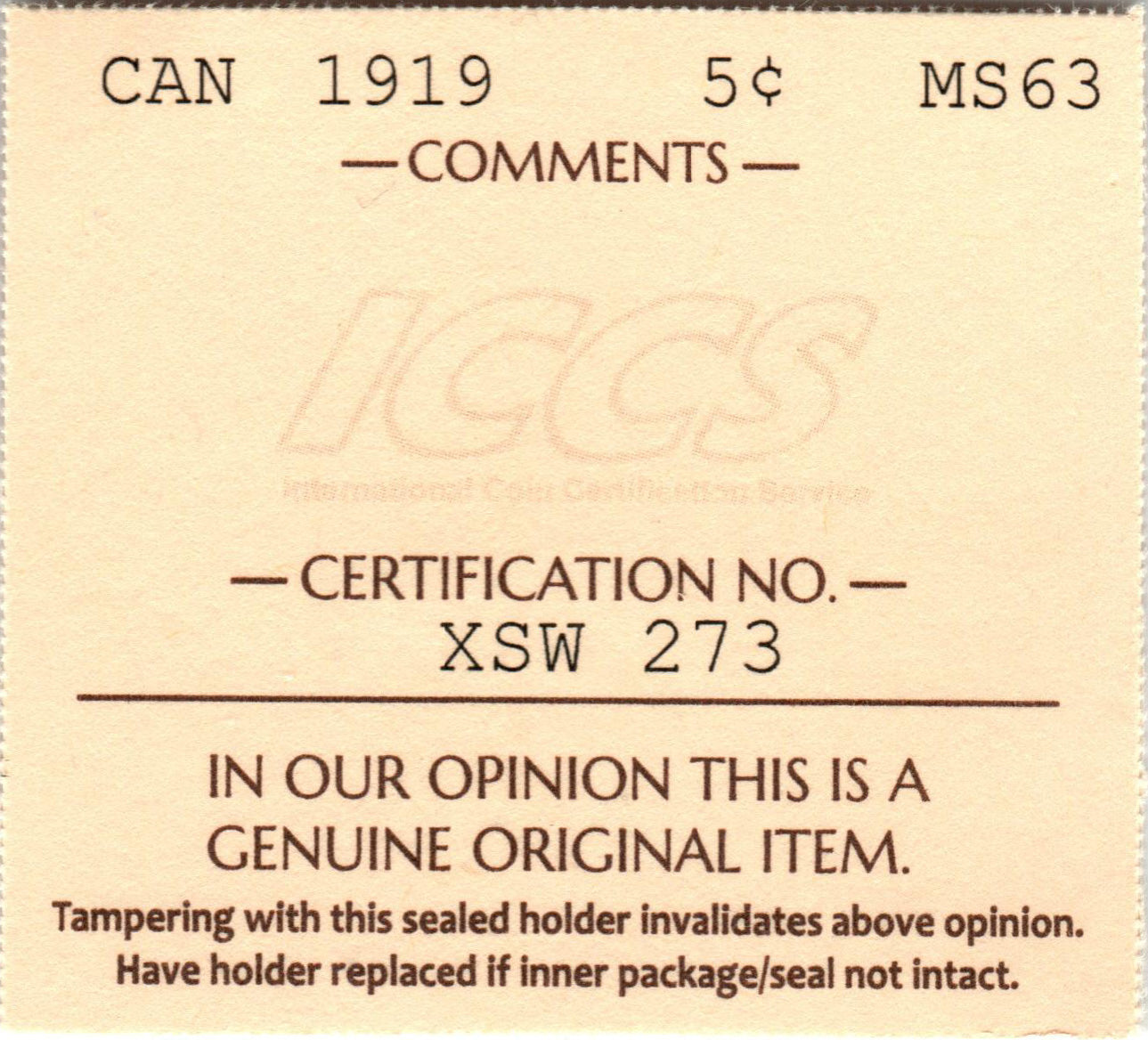 fullMatchVisible1919MS63ICCS