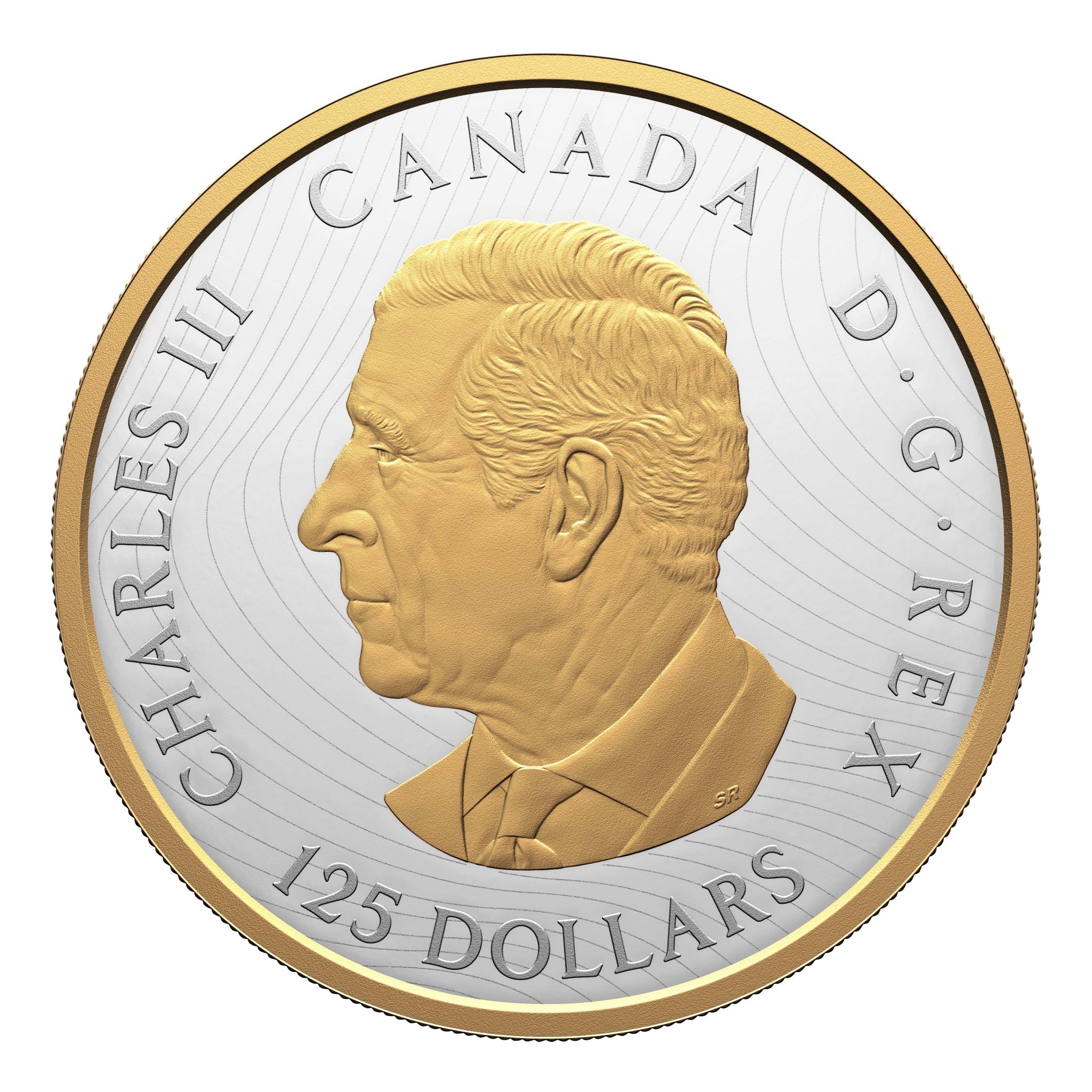 Obverse side of 2025 Canadian $125 fine silver coin with Queen Elizabeth II effigy in proof finish