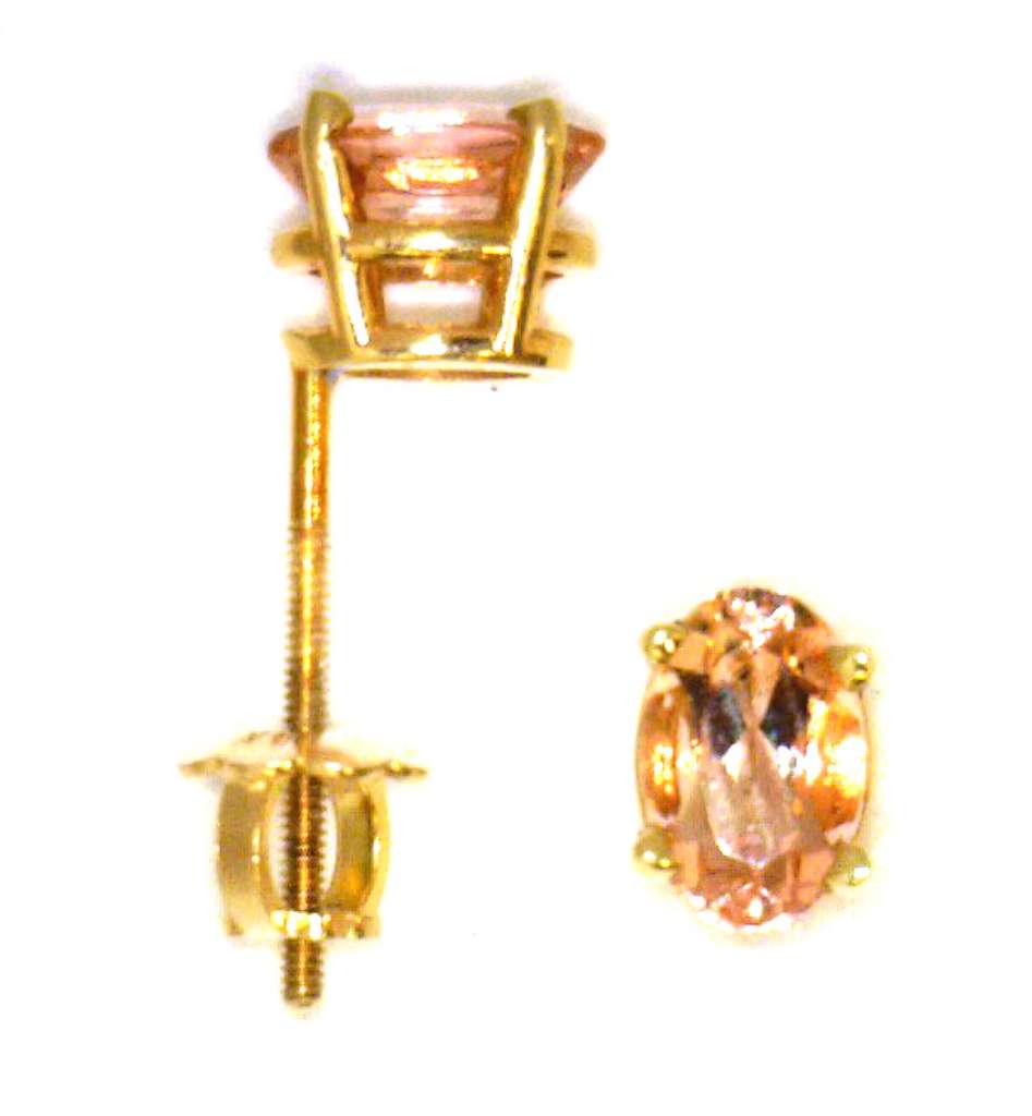 Ladies' 14kt yellow gold topaz earrings