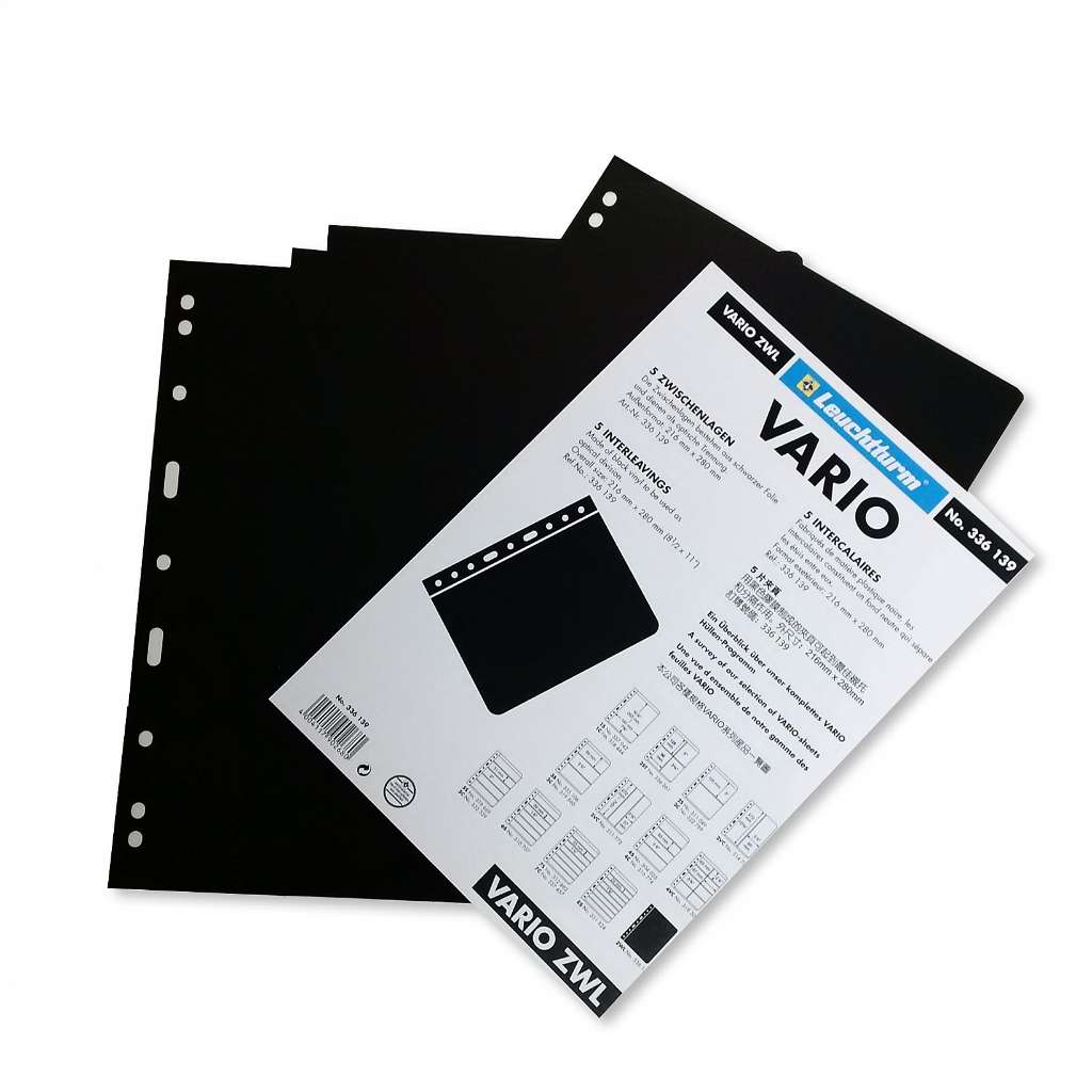LH (336 139) Vario Black Interleaves 5 per pkg.