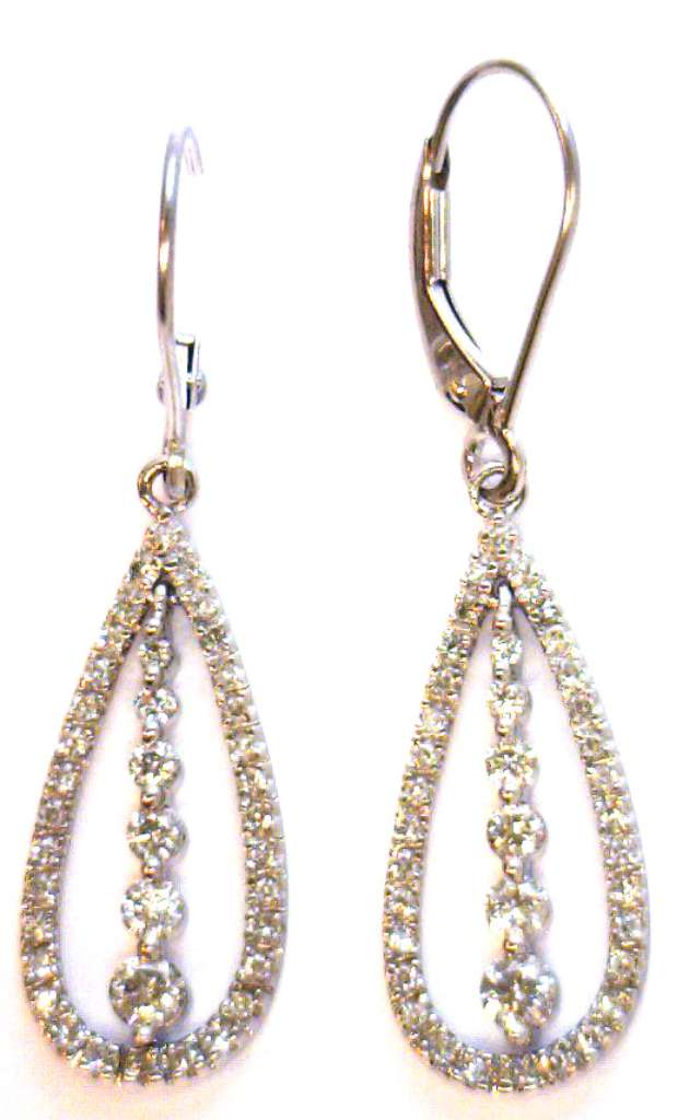 14kt white gold diamond earrings