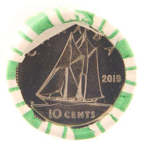 fullMatchVisible2019 RCM Wrapped Roll of 50 Pieces, $5 Face Value10 cents