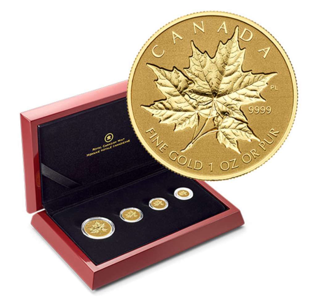 Canada Gold 2014 Fractional Set, 4-coins PF 1.4oz, .9999