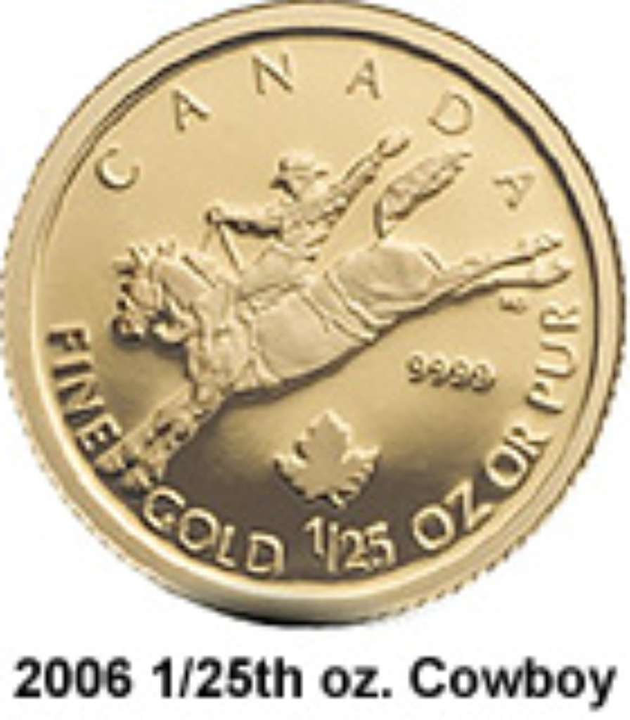 Canada Gold 2006 50 Cents Cowboy .041oz, .9999