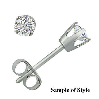 14kt white gold diamond stud earring