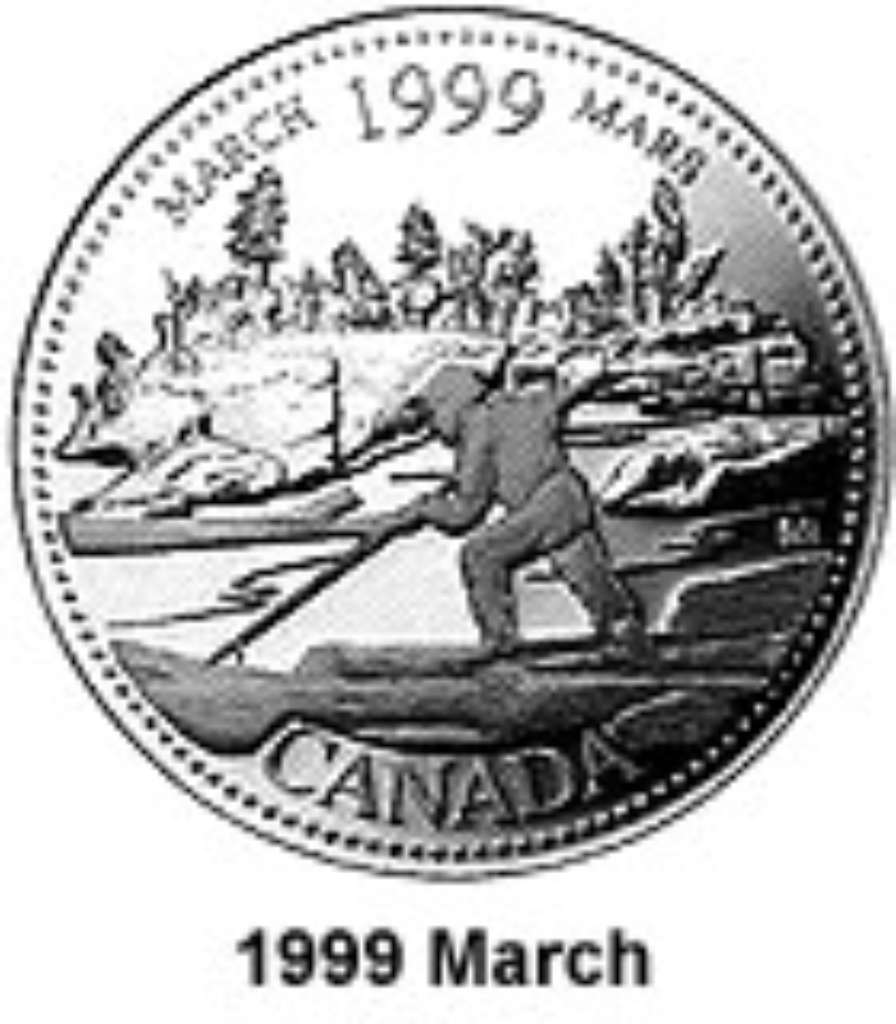 Canada Base Metal 1999 25 Cents March - Millenium 1999  BU