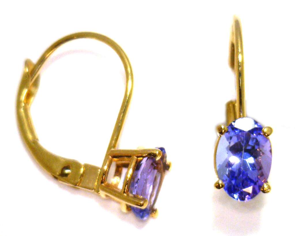 14kt yellow gold tanzanite earrings
