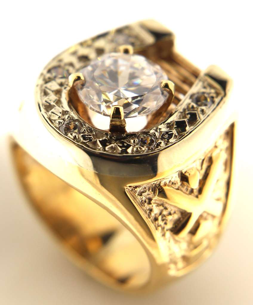 Custom Dinner Rings 10kt yellow gold dinner ring designed in horseshoe style
