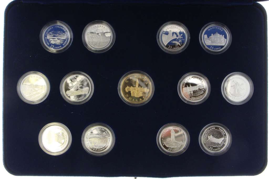 Canada Silver 1992 25 Cents Set 125th Anniversary of Canada, 13-coins 2.276oz, .925