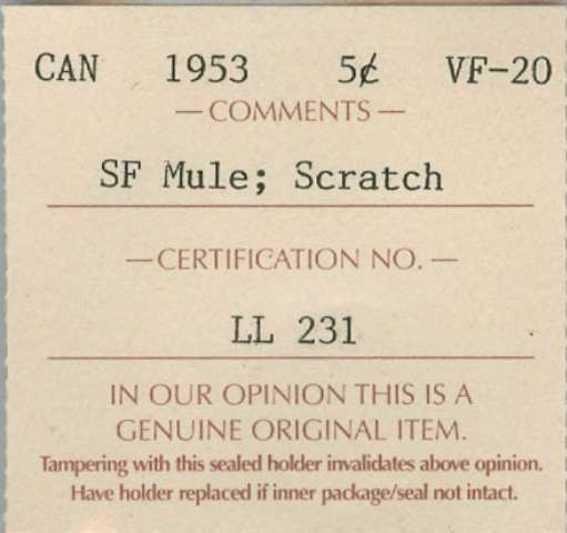 fullMatchVisible1953 Shoulder Fold Mule (Near Leaf)VF20ICCS