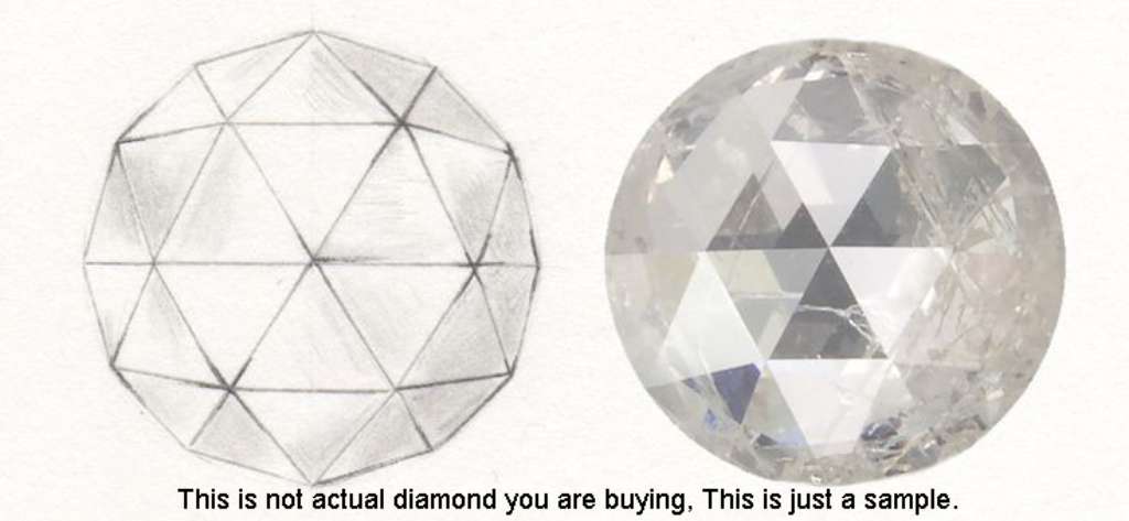 Loose diamond Rose Cut 0.595ct, I2, Light Yellow