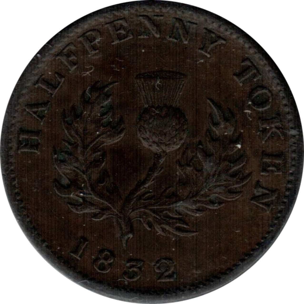 fullMatchVisibleHalfPenny Token; Long Right Ribbon, EngrailedEF40ICCS