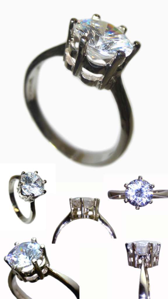 Ladies' 14kt white gold basket 6-claw setting style ring mounting
