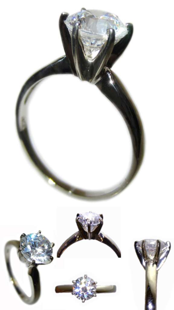 Ladies' 14kt white gold  6-claw setting style ring mounting