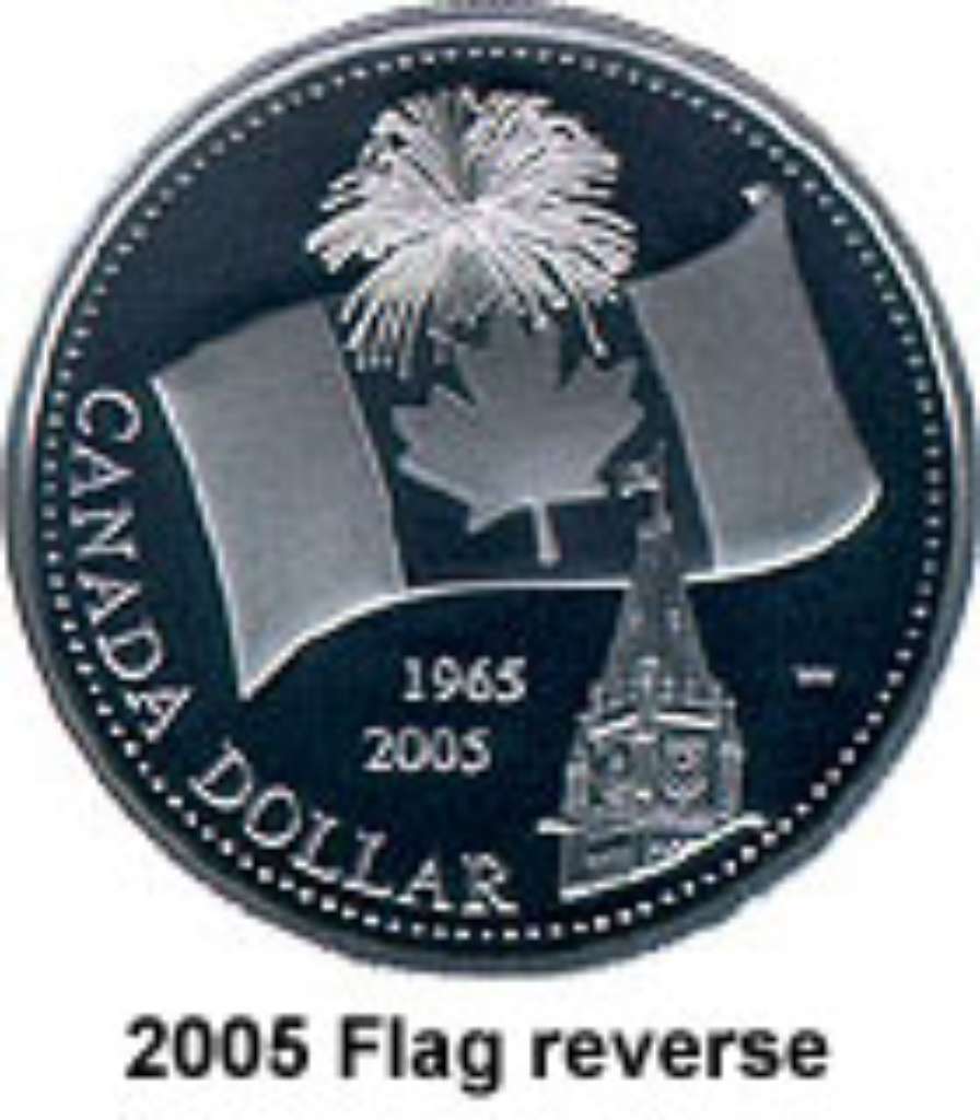Canada Silver 2005 $1 Canada Flag MS .81oz, .9999
