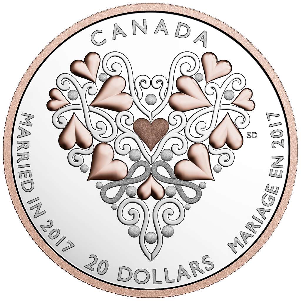 Canada Silver 2017 $20 Best Wishes on your Wedding Day PF 1.023oz, .9999