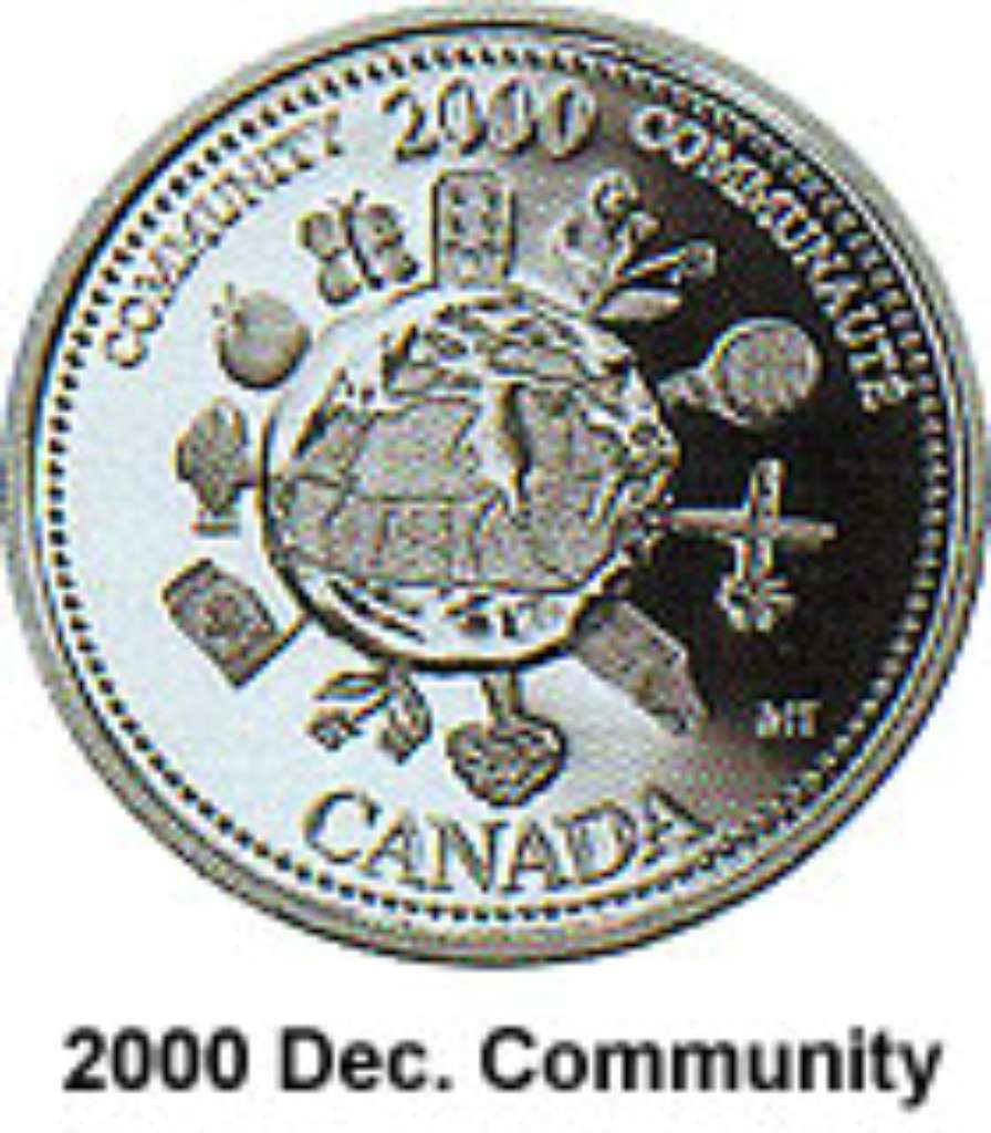 Canada Base Metal 2000 25 Cents December, Community - Millenium 2000 BU