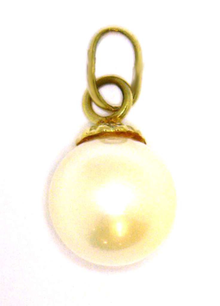 Ladies' 14kt yellow gold pearl pendant