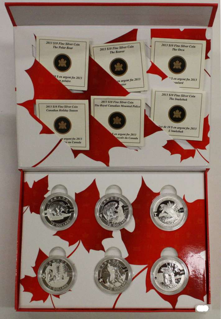 Canada Silver 2013 $10 Set O Canada, 6-coins .51oz, .9999