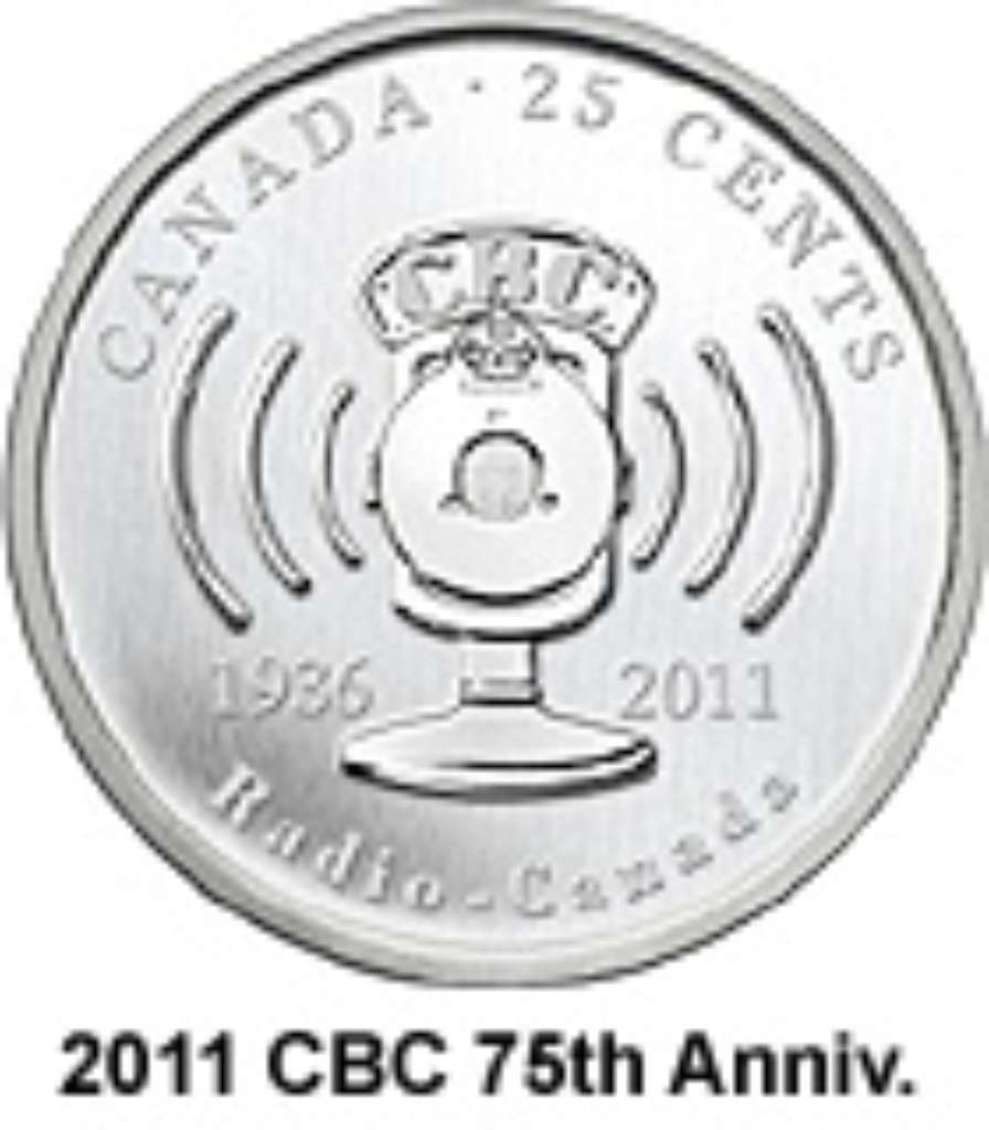 Canada Base Metal 2011 25 Cents 75th Anniv of CBC/Radio Canada  SP