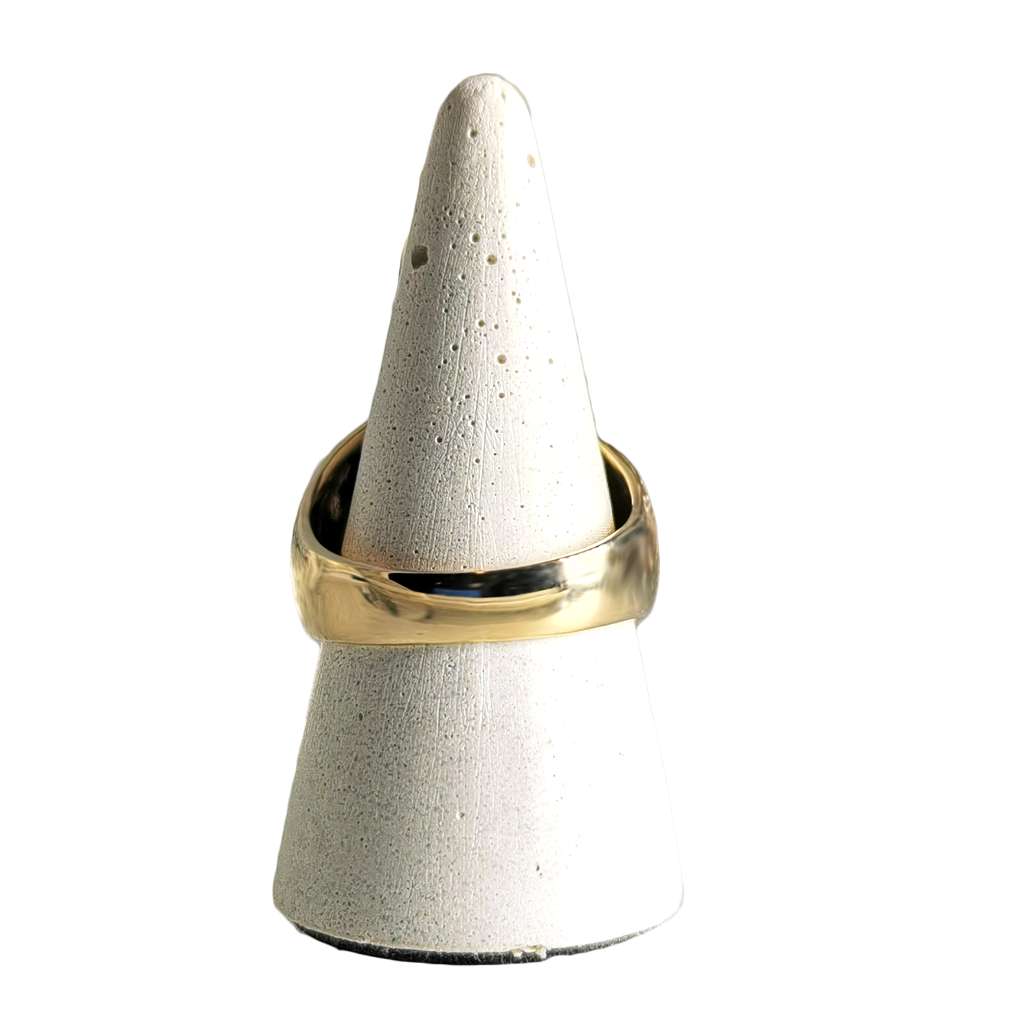 Top view of 10kt yellow gold coin ring displaying authentic Krugerrand gold coin detail