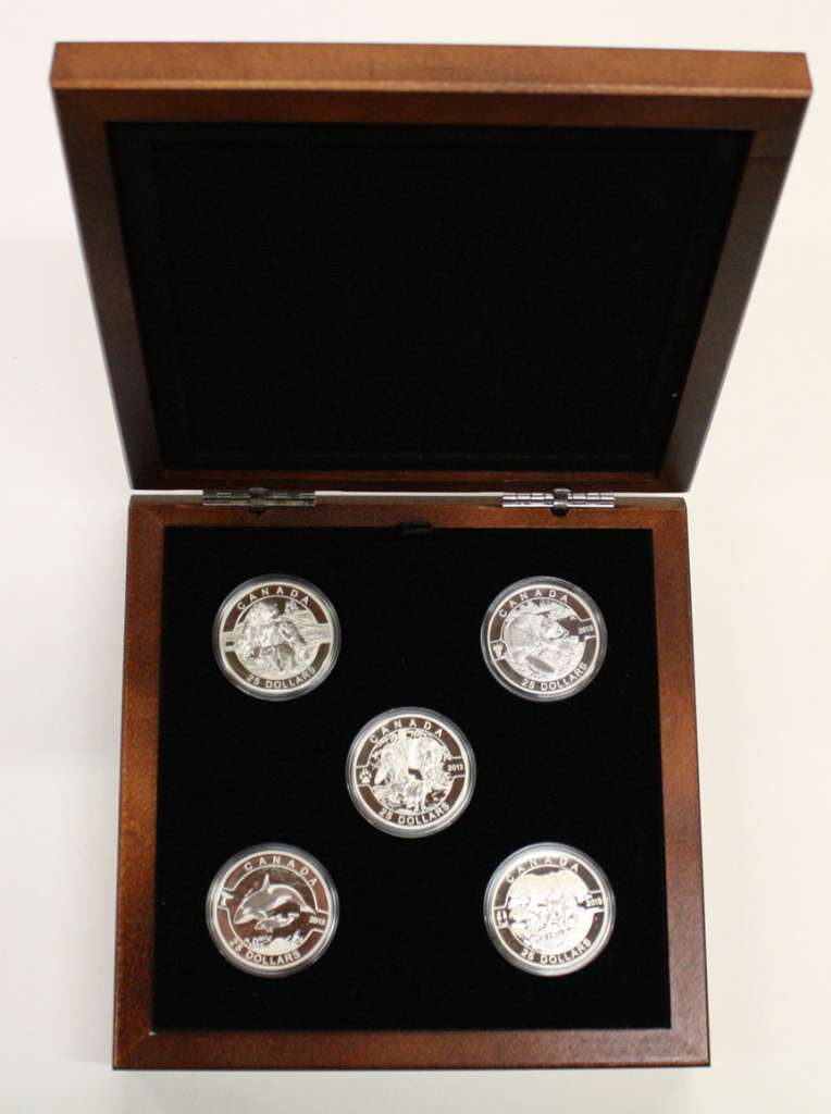 Canada Silver 2013 $25 Set O Canada, 5-coins .51oz, .9999
