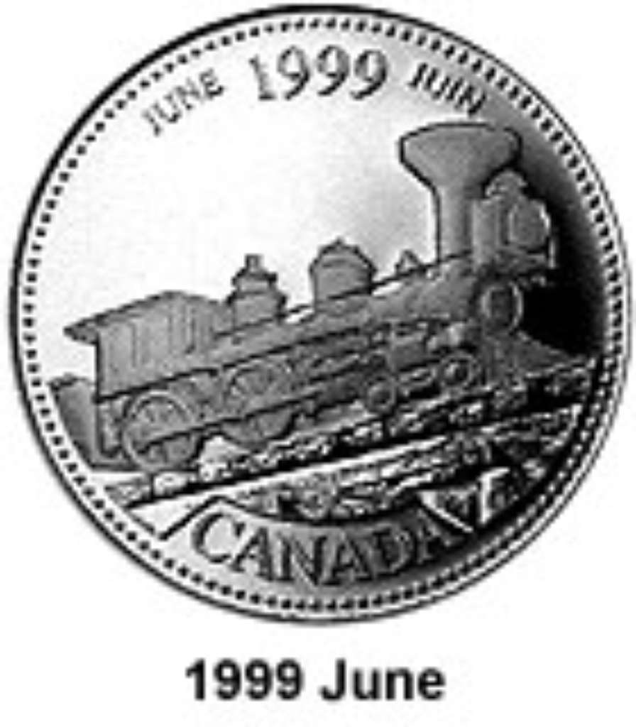 Canada Base Metal 1999 25 Cents June - Millenium 1999  BU