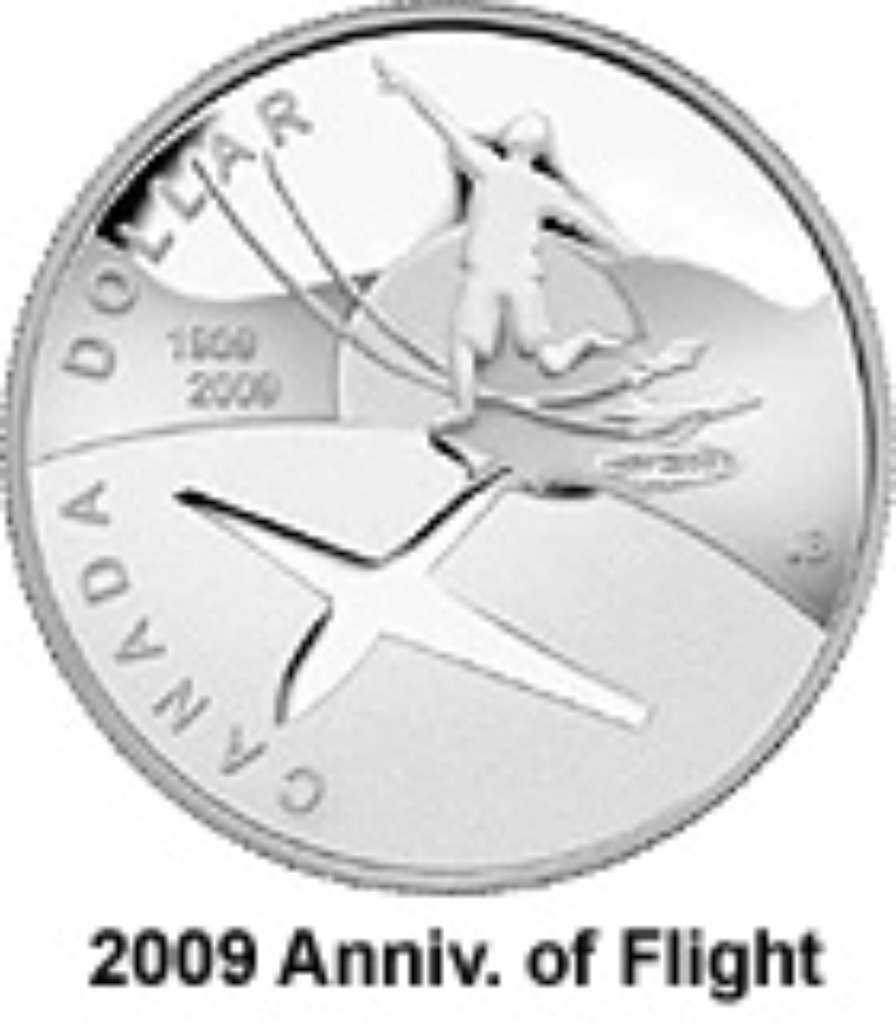 Canada Silver 2009 $1 Anniversary of Flight MS .809oz, .925