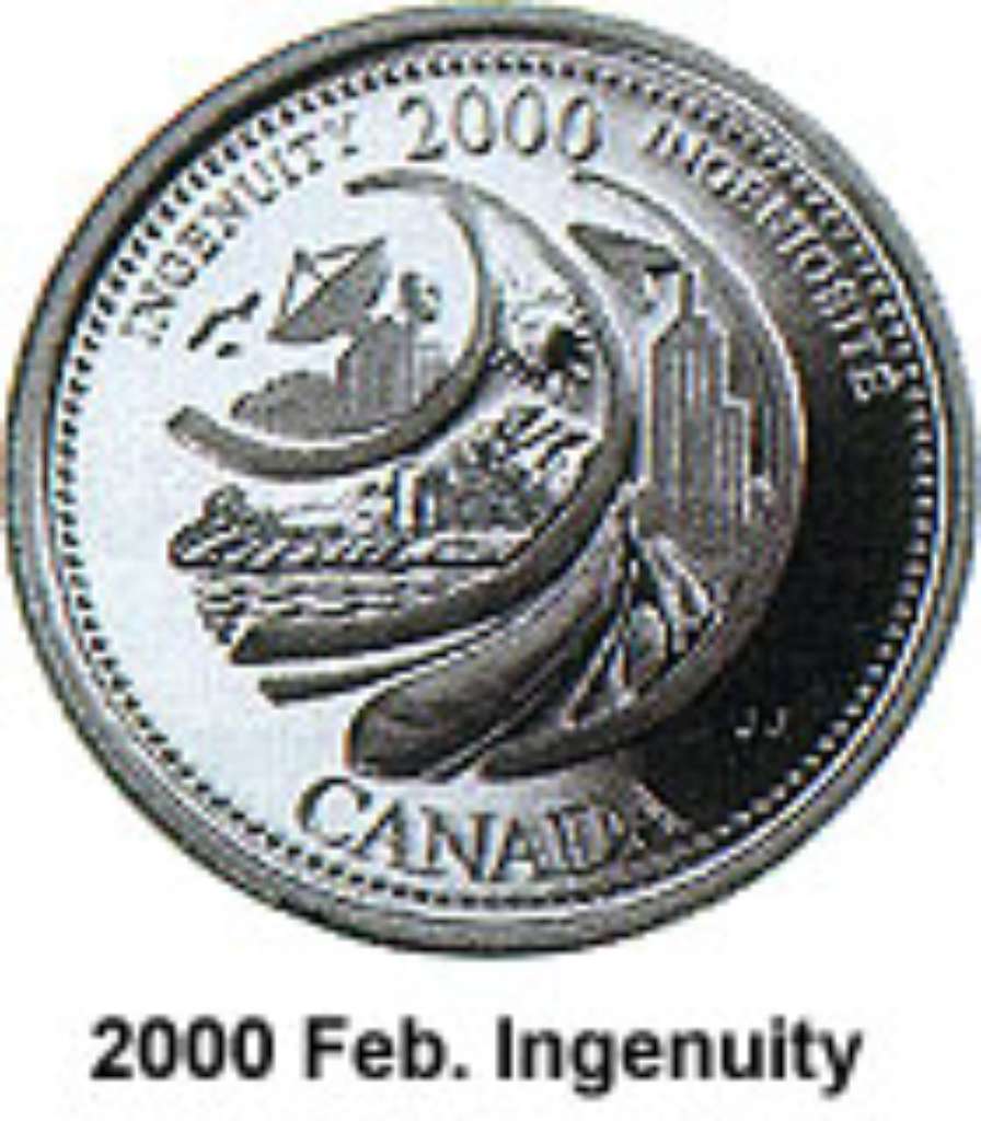 Canada Base Metal 2000 25 Cents February, Ingenuity - Millenium 2000 BU