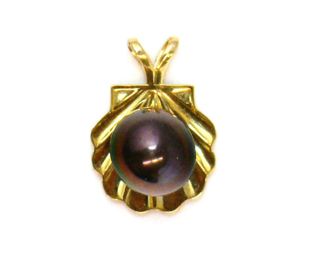 14kt yellow gold pearl pendant