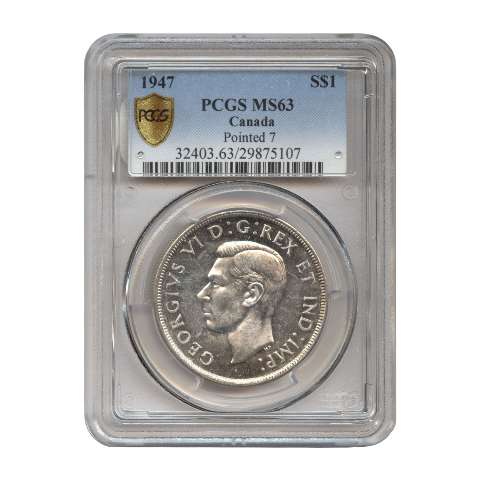 fullMatchVisible1947 Pointed 7 (Quadruple HP, not indicated on holder)MS63PCGS #3