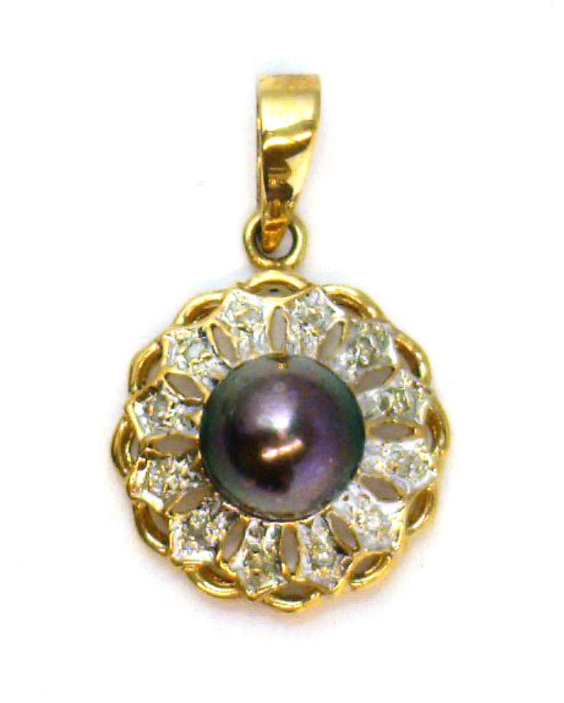 14kt yellow gold pearl pendant