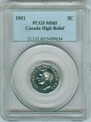 fullMatchVisible1951 High ReliefMS65PCGS