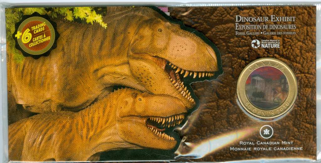 Canada Base Metal 2010 50 Cents Daspletosaurus Torosus - Dinosaur Exhibit Lenticular Set SP - No Trading Cards