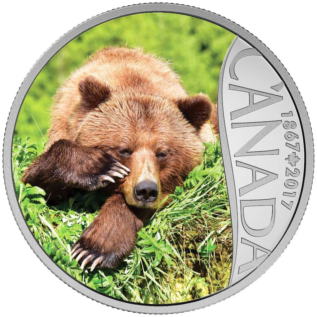 Canada Silver 2017 $10 Celebrating Canada’s 150th Coin Series: Grizzly Bear PF .51oz, .9999