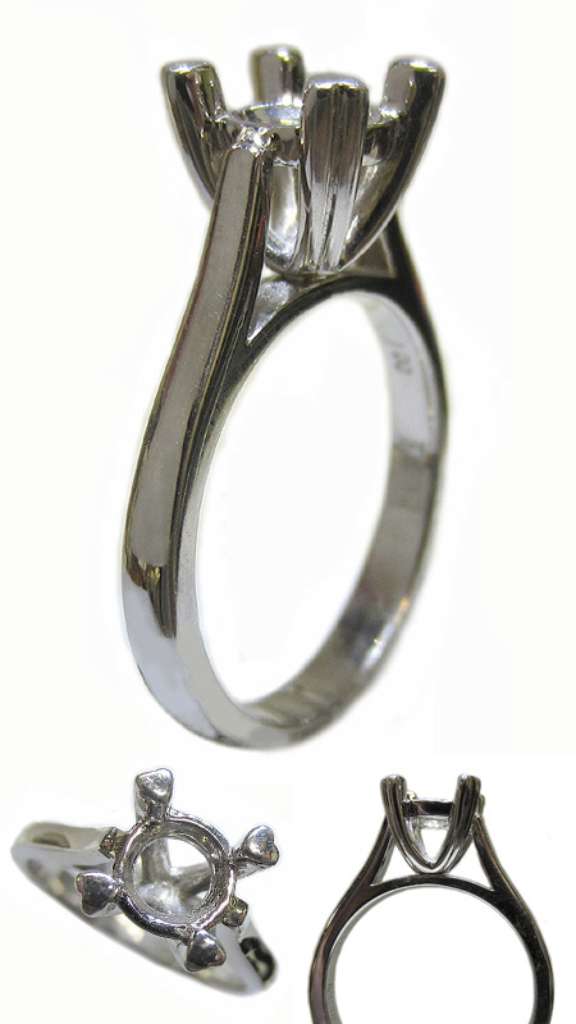 Palladium 950 ring mounting, 4-claw setting R4226-PD