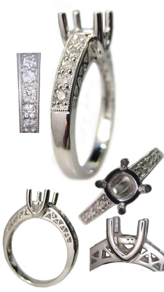 18kt white gold diamond ring mounting