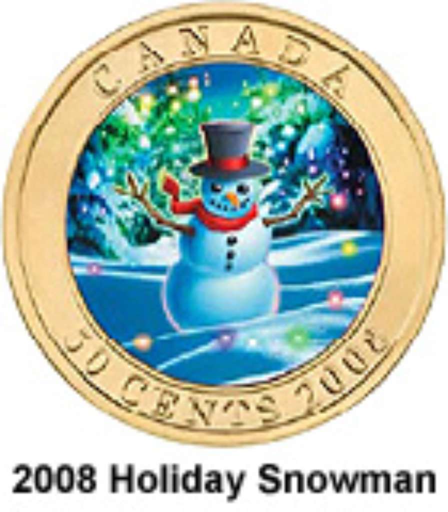 Canada Base Metal 2008 50 Cents Holiday Snowman - Lenticular Series SP