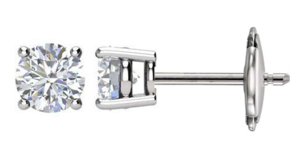14kt white gold diamond stud earrings