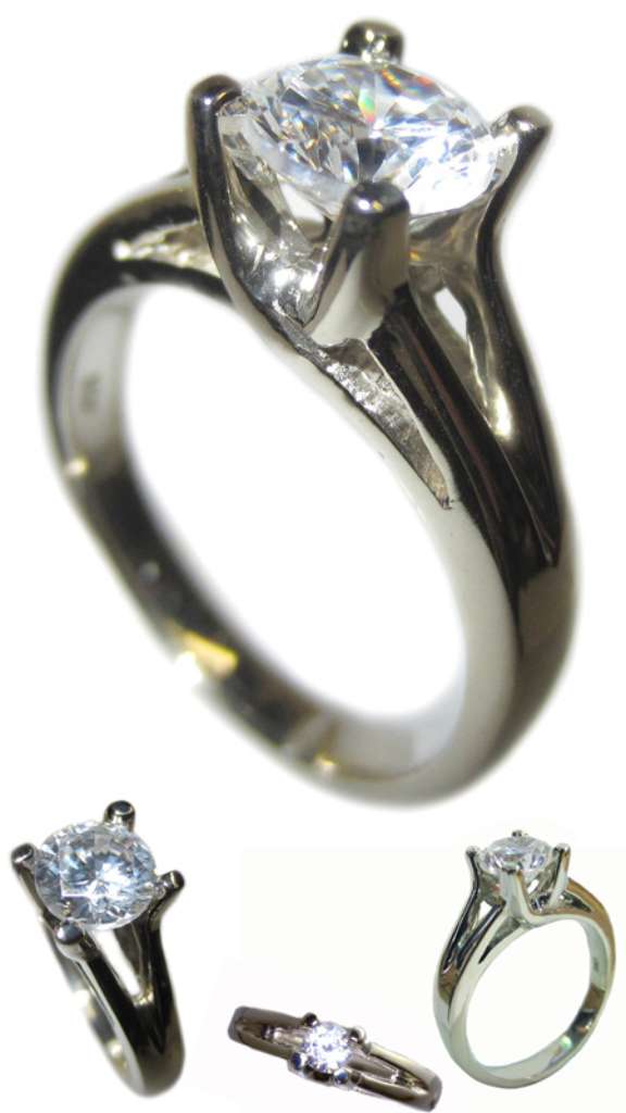 Ladies' 14kt white gold lucida style ring mounting