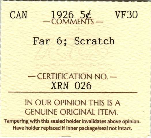 fullMatchVisible1926 Far 6; ScratchVFICCS