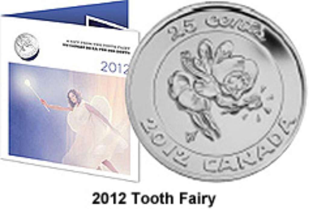 Canada Base Metal 2012 25 Cents Stylized Fairy - Tooth Fairy Gift Card BU