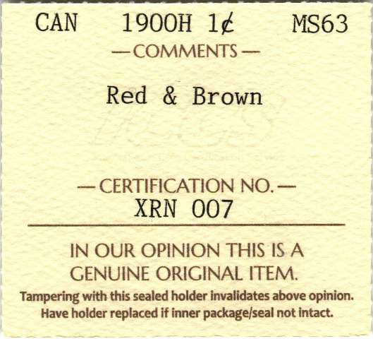 fullMatchVisible1900H Red & BrownMS63ICCS