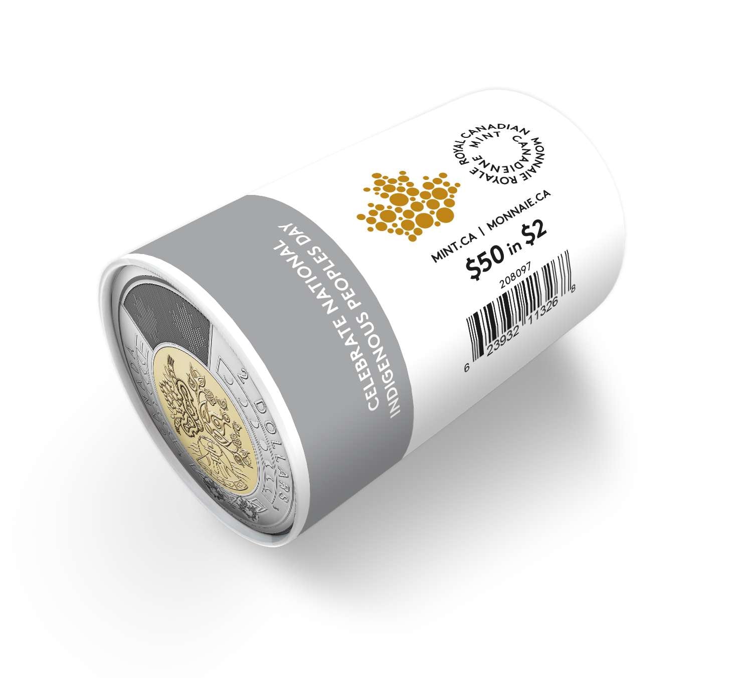 fullMatchVisible2023 National Indigenous Peoples Day (Non-Coloured) RCM Special Wrapped Original Roll of 25 Pieces, $50 Face Value$2