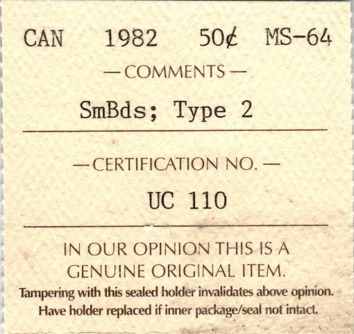 fullMatchVisible1982 "Small Beads; Type 2"MS64N/A