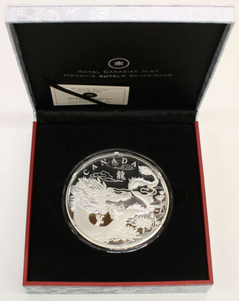 Canada Silver 2012 $250 1 Kilo Year of the Dragon 32.151oz, .9999
