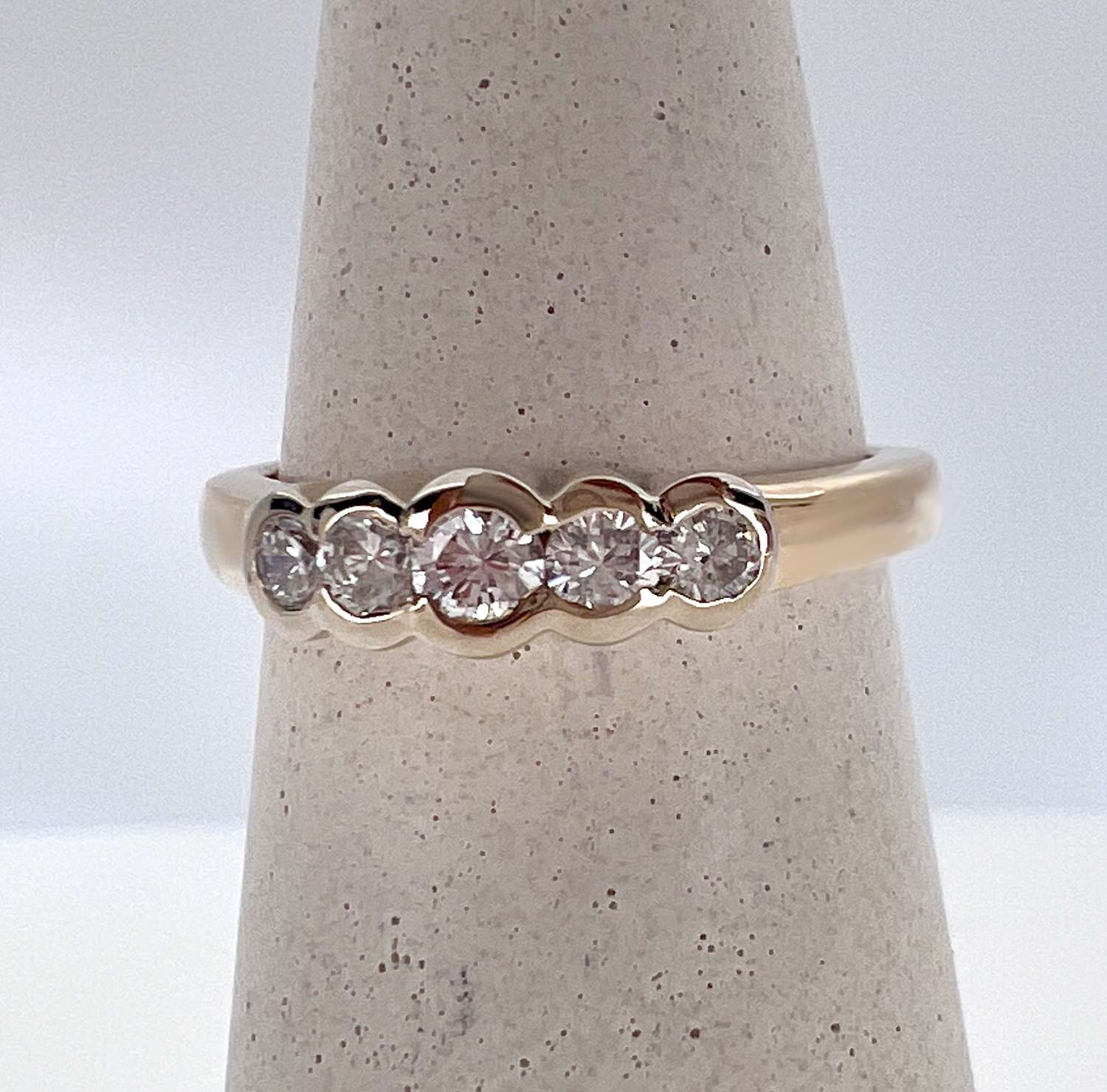 14kt yellow gold and white gold diamond band