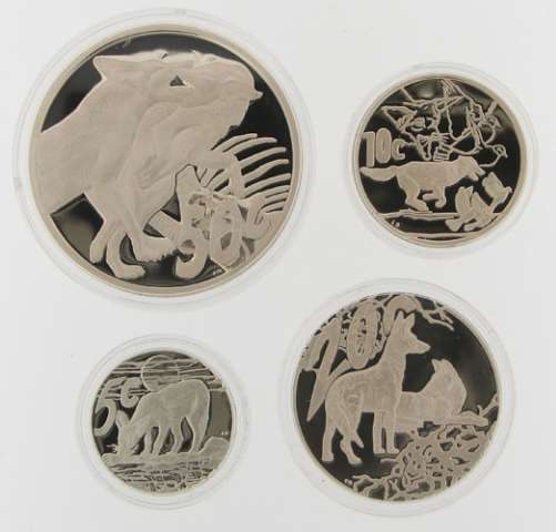 fullMatchVisibleSterling Black-backed Jackal 4 Coin WildlifeN/AN/A